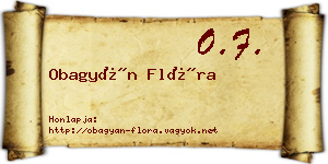 Obagyán Flóra névjegykártya
